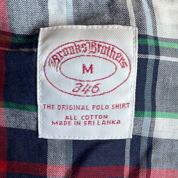 Brooks Brothers size medium original polo shirt light cotton madras pattern - Picture 6 of 8